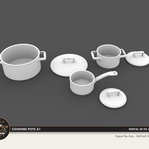 1:12 kookpotten A1 poppenhuisminiatuur-3D STL PRINT-bestand direct downloaden