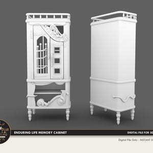 1:12 Enduring Life Armoire Cabinet  Dollhouse Miniature - 3D STL PRINT file Instant Download