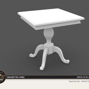 1:12 Square Tea Table  Dollhouse Miniature - 3D STL PRINT file Instant Download
