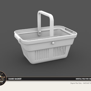 1:12  Hand Basket Shopping Cart Dollhouse Miniature - 3D STL PRINT file Instant Download