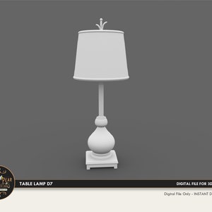Lámpara de mesa D7 en miniatura para casa de muñecas a escala 1:12 - Archivo de impresión 3D STL Descarga instantánea