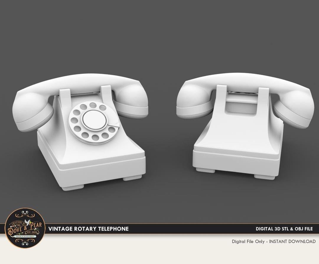 Miniature Rotary Telephone – 1:12 Scale Dollhouse Accessory, Black Vintage Phone, 0.6x0.2x0.2 Inches - View #10