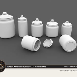 1:12 Classic Anker hockend Glas Einmachgläser Puppenhaus Miniatur - 3D STL PRINT Datei Instant Download