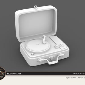 1:12 45&#39;s vintage styled Record Player Dollhouse Miniature - 3D STL PRINT file Instant Download