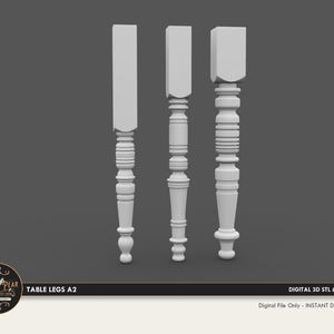 Patas de mesa 1:12, miniatura para casa de muñecas - Archivo STL 3D para impresión, descarga instantánea