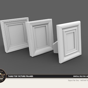 1:12 Table Top Picture Frames Dollhouse Miniature - 3D STL PRINT file Instant Download