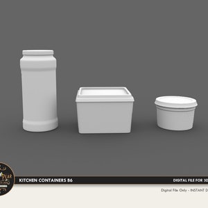 1:12 Kitchen Containers B6 Dollhouse Miniature - 3D STL PRINT file Instant Download