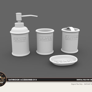1:12 Badezimmer Accessoires D13 Zahnpasta, Lotion, Seifenhalter, Puppenhaus Miniatur - 3D STL PRINT Datei Sofort Download