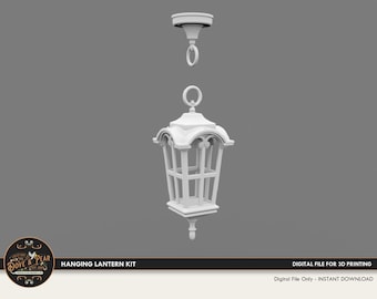 1:12 Hanging Lantern Kit Dollhouse Miniature - 3D STL PRINT file Instant Download
