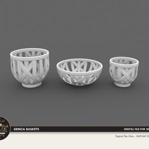1:12 Genoa Baskets Dollhouse Miniature - 3D STL PRINT file Instant Download