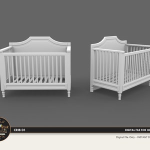 1:12 Crib D1 Dollhouse Miniature - 3D STL PRINT file Instant Download