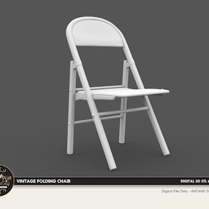1:12  Vintage Folding Chair Dollhouse Miniature - 3D STL PRINT file Instant Download