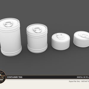 1:12 Blechdosen Lebensmittel Küche Puppenhaus Miniatur - 3D STL PRINT Datei Instant Download