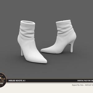 1:12 Heel Boots A1 shoes closet bedroom prop   Dollhouse Miniature - 3D STL PRINT file Instant Download