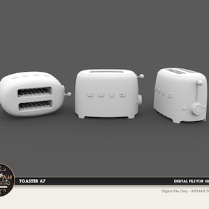 1:12 Toaster A7 SMEG Dollhouse Miniature - 3D STL PRINT file Instant Download