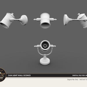 1:12 Can Light wall sconce lamp Dollhouse Miniature - 3D STL PRINT file Instant Download