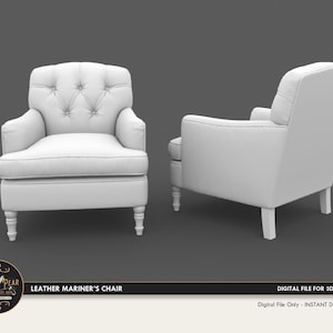 1:12 Mariners Chair Dollhouse Miniature - 3D STL PRINT file Instant Download