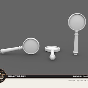 1:12 Magnifying Glass Dollhouse Miniature - 3D STL PRINT file Instant Download