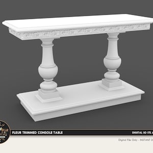 1:12 Fleur Trimmed Console Table  Dollhouse Miniature - 3D STL PRINT file Instant Download