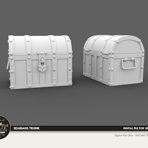 1:12 Seaman&#39;s Trunk Dollhouse Miniature - 3D STL PRINT file Instant Download