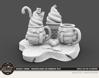 Dollhouse Christmas Cocoa 3D Print: Penguin Mug Miniature (STL File
