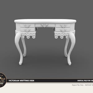 1:12 Victorian Writing Desk  Dollhouse Miniature - 3D STL PRINT file Instant Download