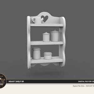 1:12  HeartShelf B9 Dollhouse Miniature - 3D STL PRINT file Instant Download