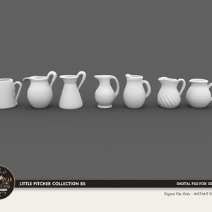 1:12 Krug Sammlung B5 Puppenhaus Miniatur - 3D STL PRINT Datei Sofort Download