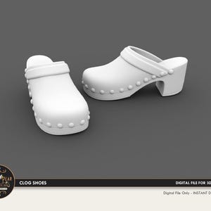 1:12 Clog Shoes Dollhouse Miniature - 3D STL PRINT file Instant Download
