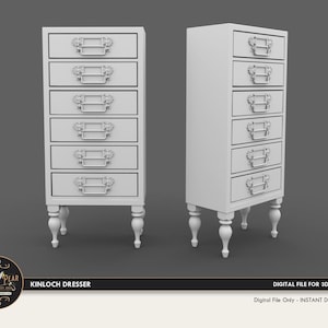 1:12 Kinloch Dresser Dollhouse Miniature - 3D STL PRINT file Instant Download