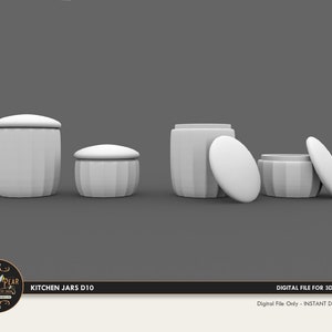 1:12 Kitchen Jars D10 Dollhouse Miniature - 3D STL PRINT file Instant Download