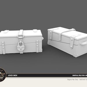 Caja de seguridad de madera en miniatura para casa de muñecas (escala 1:12) - Archivo IMPRESIÓN 3D STL - Descarga instantánea