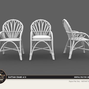 1:12 Rattan Chair A12 Dollhouse Miniature - 3D STL PRINT file Instant Download