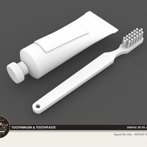 1:12 Zahnbürste Zahnpasta Puppenhaus Miniatur - 3D STL PRINT Datei Sofort Download