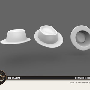 1:12 Fedora Hat Puppenhaus Miniatur - 3D STL PRINT Datei Sofort Download