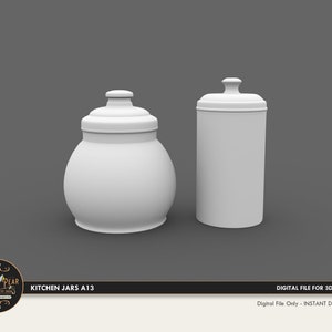 1:12 Kitchen Jars A13 Dollhouse Miniature - 3D STL PRINT file Instant Download
