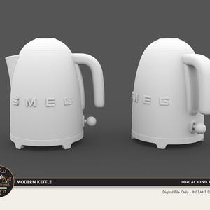 1:12 Modern Kettle SMEG Dollhouse Miniature - 3D STL PRINT file Instant Download
