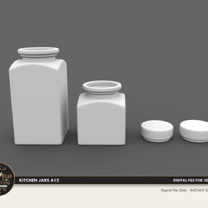 1:12 Kitchen Jars A12 Dollhouse Miniature - 3D STL PRINT file Instant Download