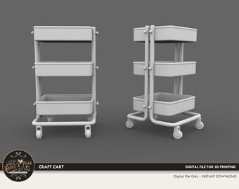 1:12 Craft Cart Shelves Storage Dollhouse Miniature - 3D STL PRINT file Instant Download