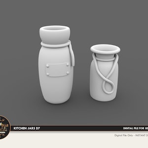 1:12 Kitchen Jars D7 Dollhouse Miniature - 3D STL PRINT file Instant Download