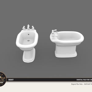 1:12 Bidet Puppenhaus Miniatur - 3D STL PRINT Datei Instant Download