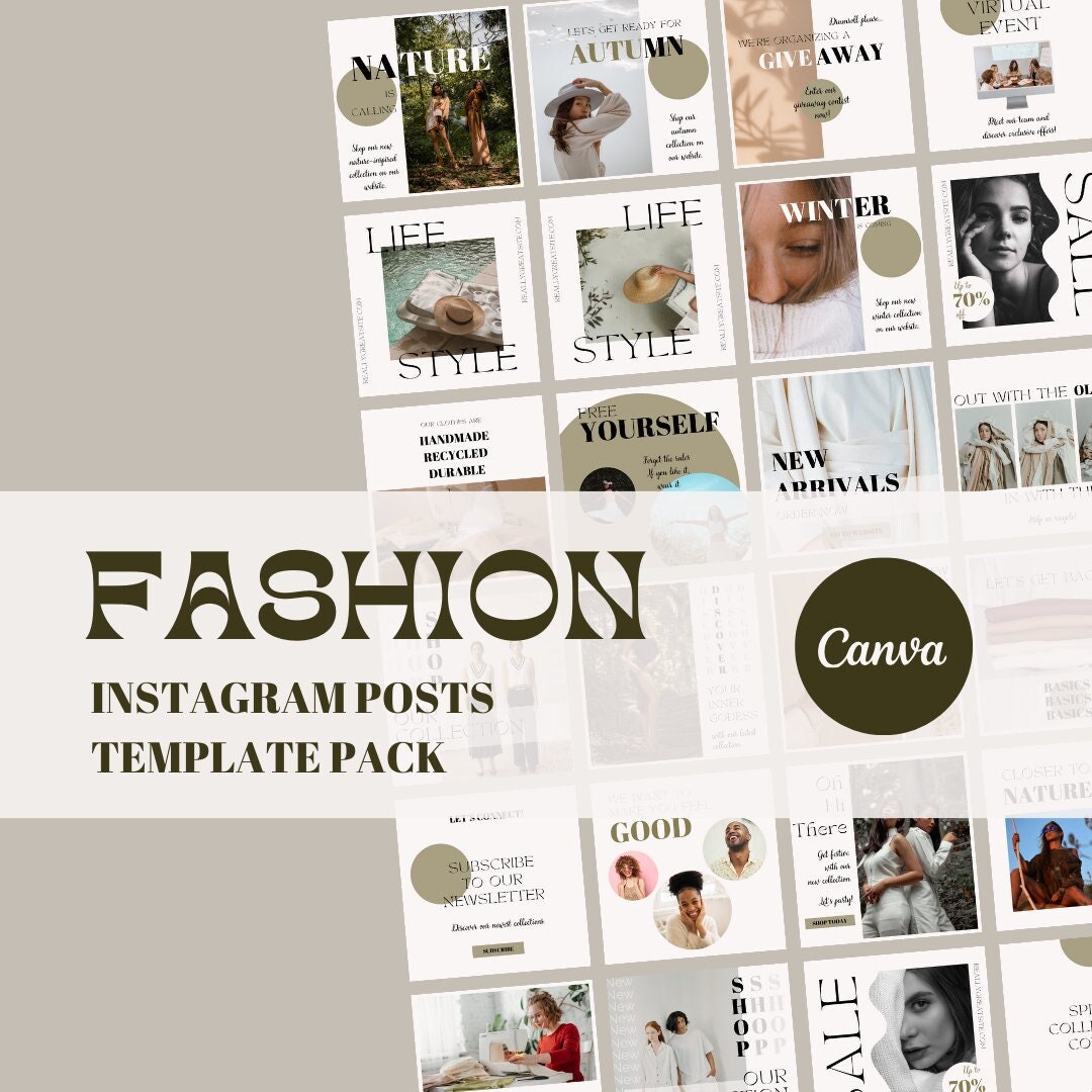 Fashion Instagram Posts Canva Template Pack, Fashion Instagram ...