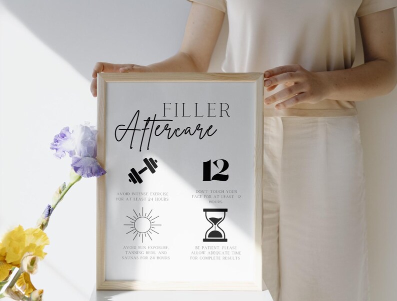 Filler Aftercare Sign, Printable Template Med Spa Sign, Beauty Sign ...