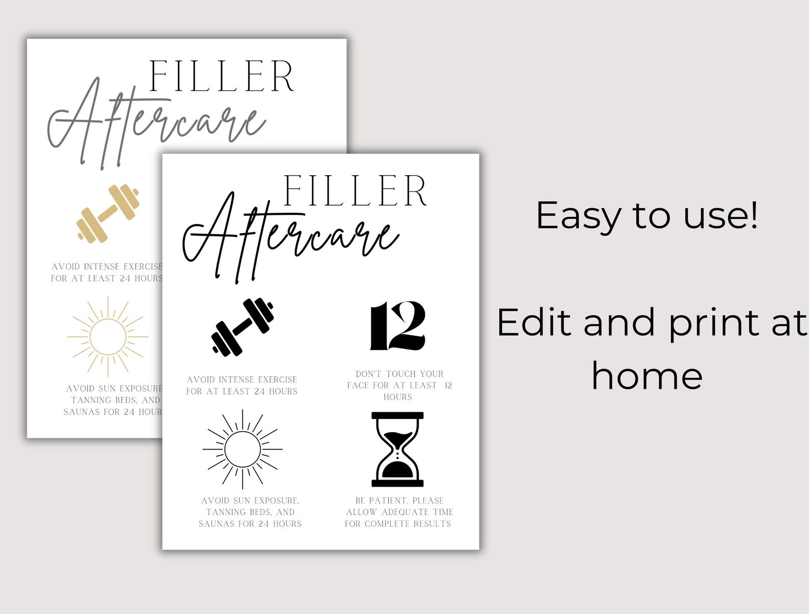 Filler Aftercare Sign, Printable Template Med Spa Sign, Beauty Sign ...