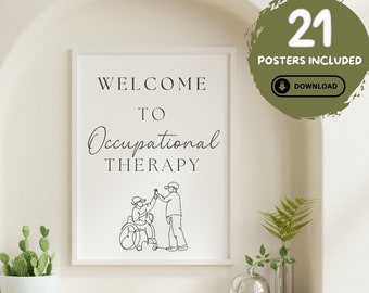 Occupational Therapy Welcome Posters | Minimalist Clinic Decor (digital ...