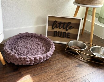 Cama para mascotas de punto grueso mediano