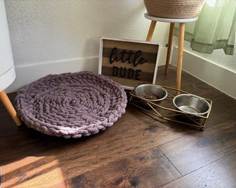 Cama para mascotas de punto grueso y plano mediano