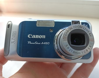 RARE BLUE Canon PowerShot a460 5mp digital compact camera WORKing CHEAP