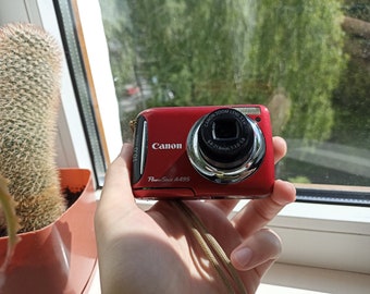 ZELDZAME RODE Canon PowerShot A495(490) 10,0 MP digitale compactcamera GOEDKOOP WERKEN Lezen!!!