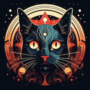 アールデコ黒猫ポスターパックデジタルダウンロード！
